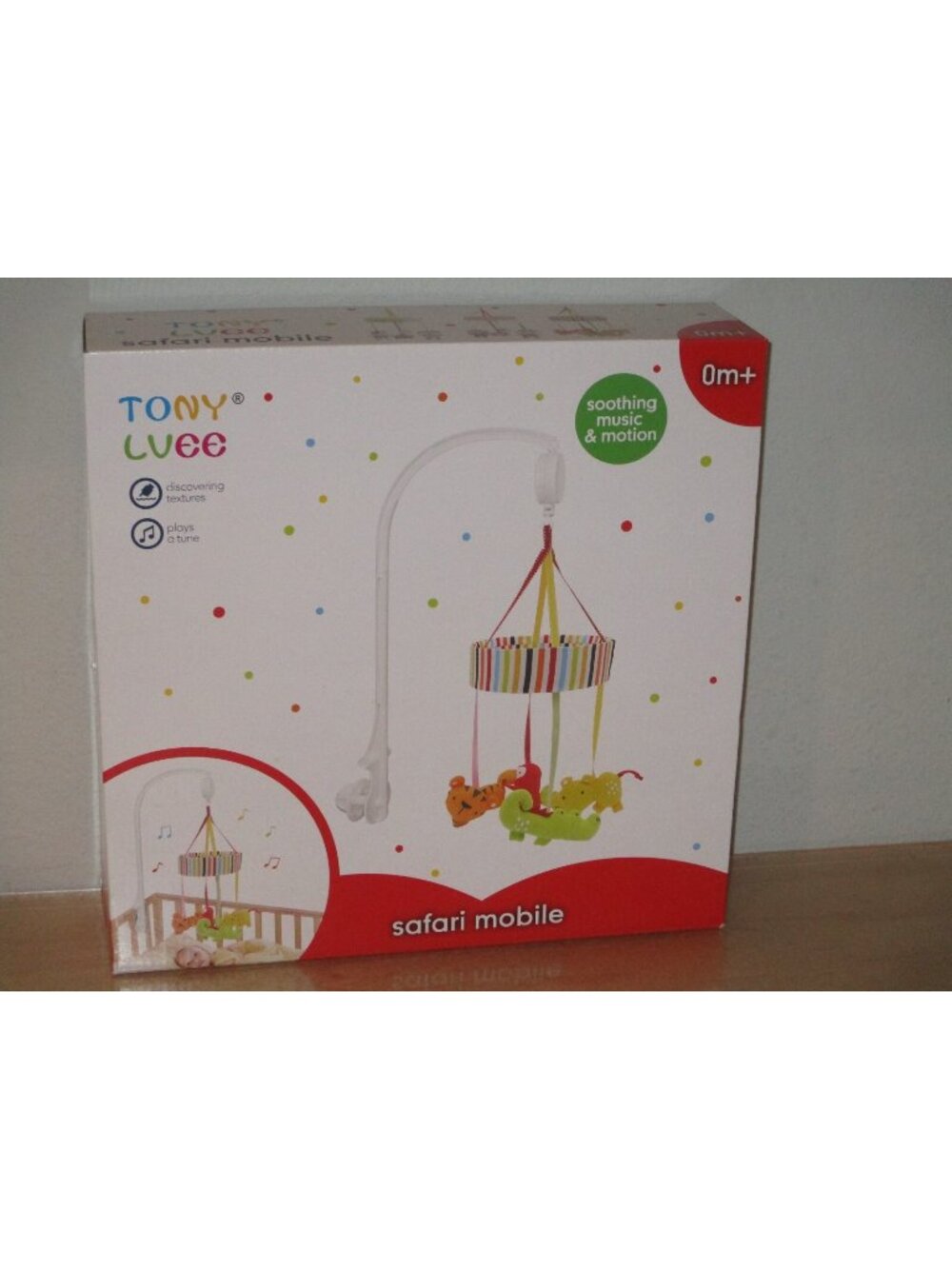Tony Lvee Safari Baby Mobile Soothing Music and Motion 4 Different Plush Animals